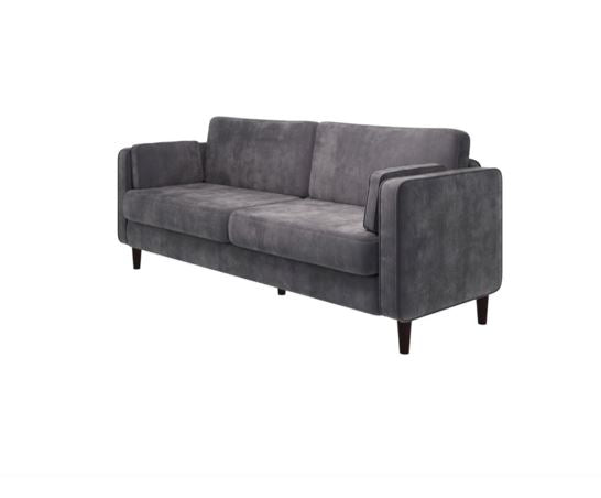Cora 2 Seater Cushion Back Sofa- Dark Grey
