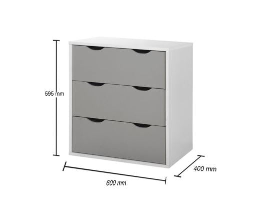 Atrix 3 Drawer Chest-Grey