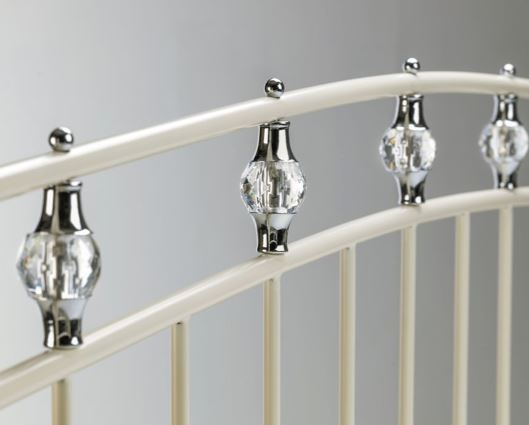 Sophie Crystal King Bed - White