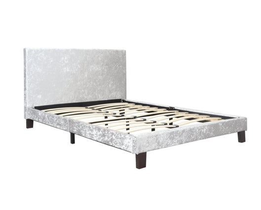 Berlin Steel Crushed Velvet Bed - King