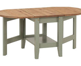 SANTOS DROP LEAF COFFEE TABLE - GREEN/DISTRESSED WAXED PINE