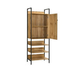 Zulu Storage Cabinet with 1 Door & 3 Shelves-Oak