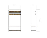 Beau Coat Rack- Dark Oak