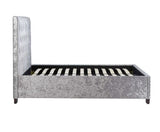 Cologne King Bed- Steel Crushed Velvet