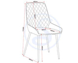 MODENA & AVERY DINING SET (X4 CHAIRS) - CREAM/EMERALD GREEN VELVET