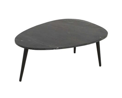 Olin Coffee Table With Black Marble Top & Metal Legs