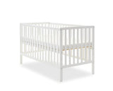 Simple Cot Bed, Under Drawer + Fibre Mattress - White