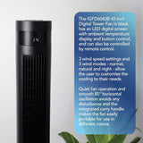 Igenix 43" Digital Tower Fan - Black