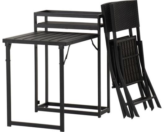 Foldaway 1+2 Garden Set - Black