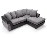 Harley Right Hand Facing Corner Sofa - Black & Charcoal