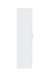 6 Door Wardrobe - White (Chrome Handles)
