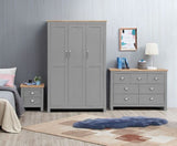 Lincoln 3 Piece Bedroom Set (3 door wardrobe, 3+4 bedside, 1 drawer bedside)