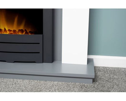 Dawson Fireplace Suite 39inch White/grey With Electric Fire - Black