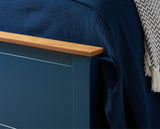 Phoenix Small Double Ottoman Bed - Navy Blue