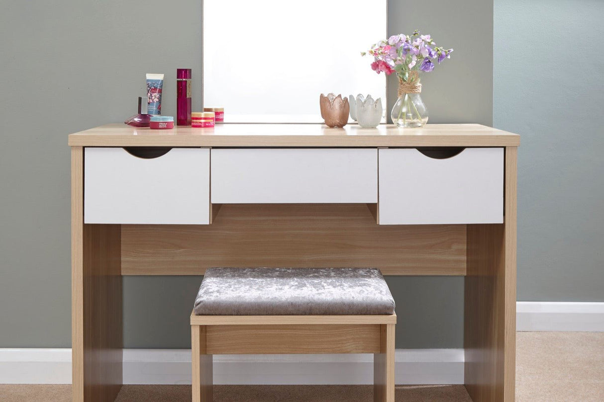 Ella Dressing Table Set-Oak & White