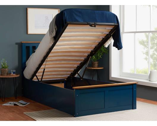 Phoenix Single Ottoman Bed - Navy