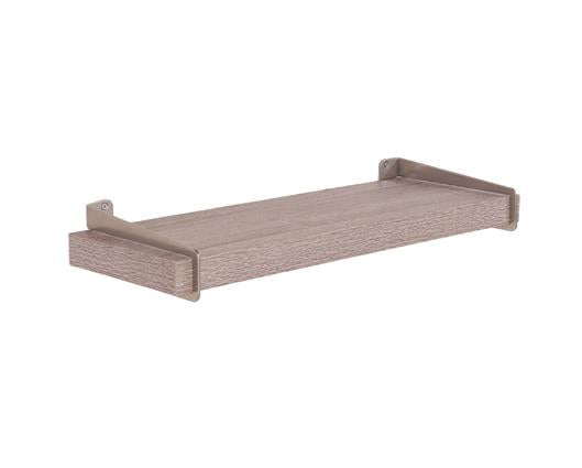 Keer 60cm chunky shelf with slide on metal brackets - grey oak effect