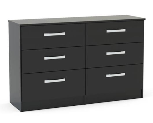 Larz 6 Drawer Chest - Black