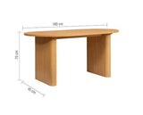 Axel Oval Fluted Dining Table with 2 Fabric Chairs and 1 Bench - Oak