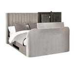Clara Side Lift Ottoman TV Bed Light Grey - Super King