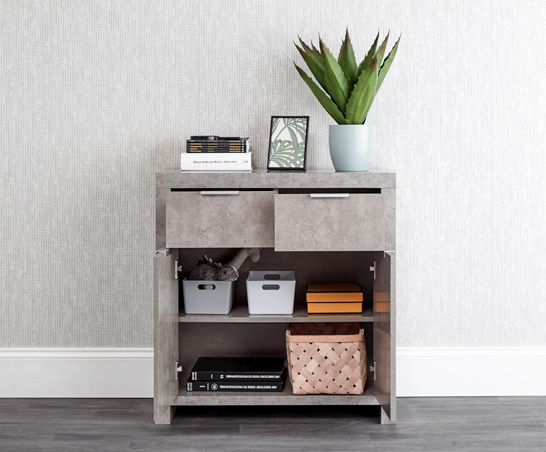 Brady Compact Sideboard- Concrete