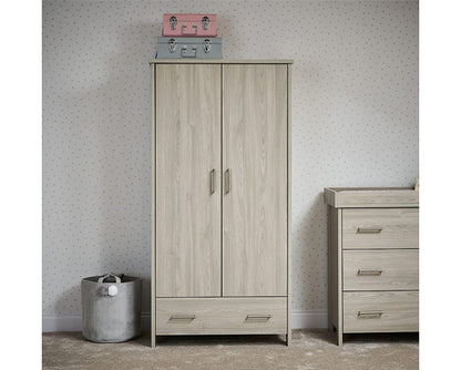 Nina Double Wardrobe - Grey Wash & White