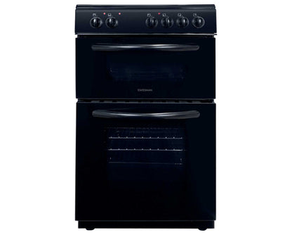 Statesman EDC50B 50cm Double Electric Oven With Ceramic Hob Black