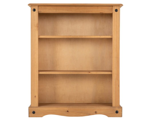 Corona Low Bookcase - Distressed Waxed Pine
