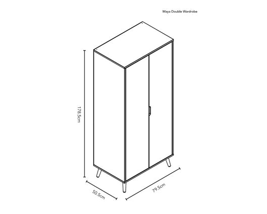 Maura Double Wardrobe - Slate with Natural