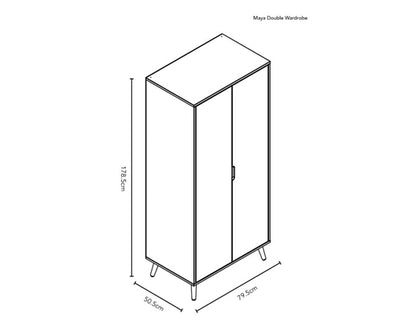 Maura Double Wardrobe - Slate with Natural