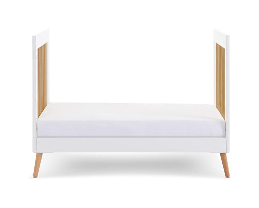 Maura Mini Cot Bed - White with Natural