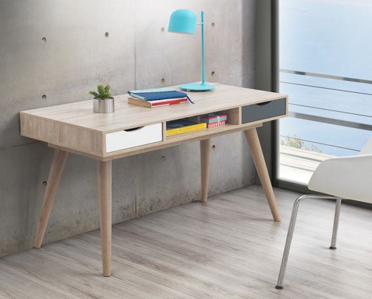 Culton Black & White 2 Drawer Desk