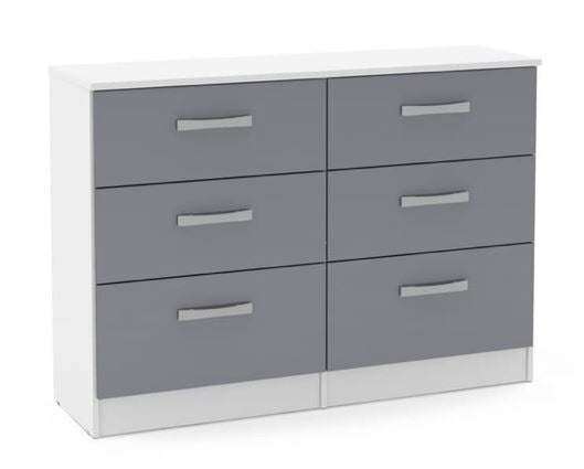 Larz 6 Drawer Chest - White & Grey