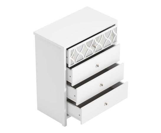 Arlo 4 Drawer Chest with Mirror- White