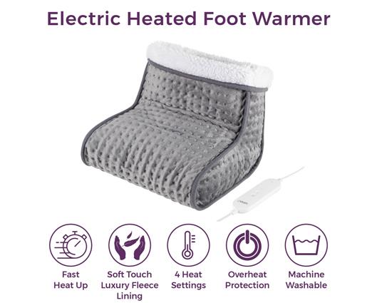 Carmen Electric Heated Foot Warmer Grey