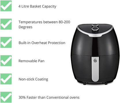 Swan 4.7 Litre Manual Air Fryer