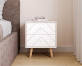DIXIE 2 DRAWER BEDSIDE - DUSTY GREY/WHITE