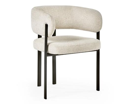 Bolivia Set of 2 Dining Chairs Cream & Black