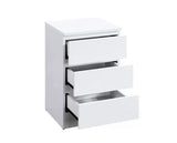 Oakley 3 Drawer Bedside- White