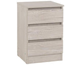 MALVERN 3 DRAWER BEDSIDE - URBAN SNOW