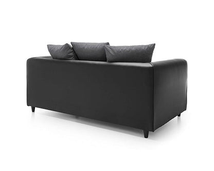 Dan 2 Seater Sofa- Black & Charcoal