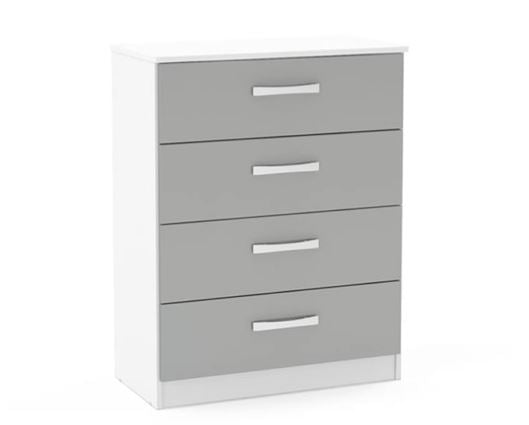 Larz 4 Drawer Chest - White & Grey