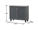 Traditional 2 Door Shoe Cabinet-Dark Grey