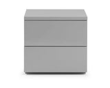 Grey High Gloss 2 Drawer Bedside