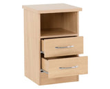 Neptune 2 Drawer Bedside - Sonoma Oak Effect