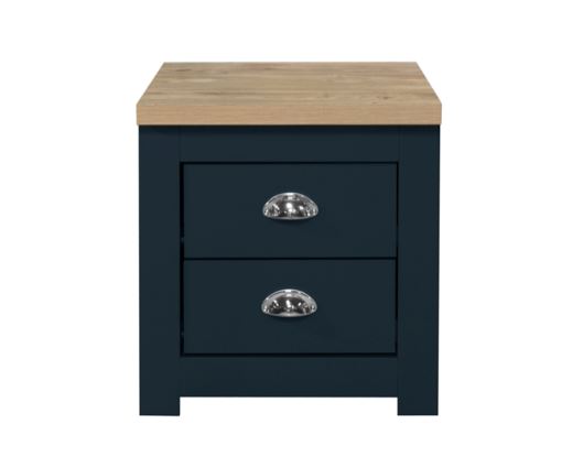 Harper 2 Drawer Bedside Table - Navy