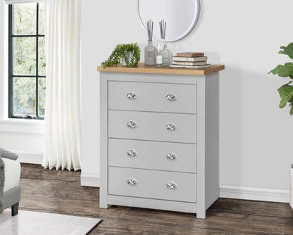 Harper 4 Drawer Chest - Grey