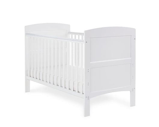 Grady Cot Bed + Fibre Mattress - White
