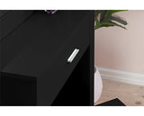 Emilia 1 Drawer Sliding Mirror Dressing Table - Black