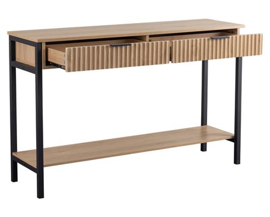 MIAMI 2 DRAWER CONSOLE TABLE - OAK EFFECT/BLACK